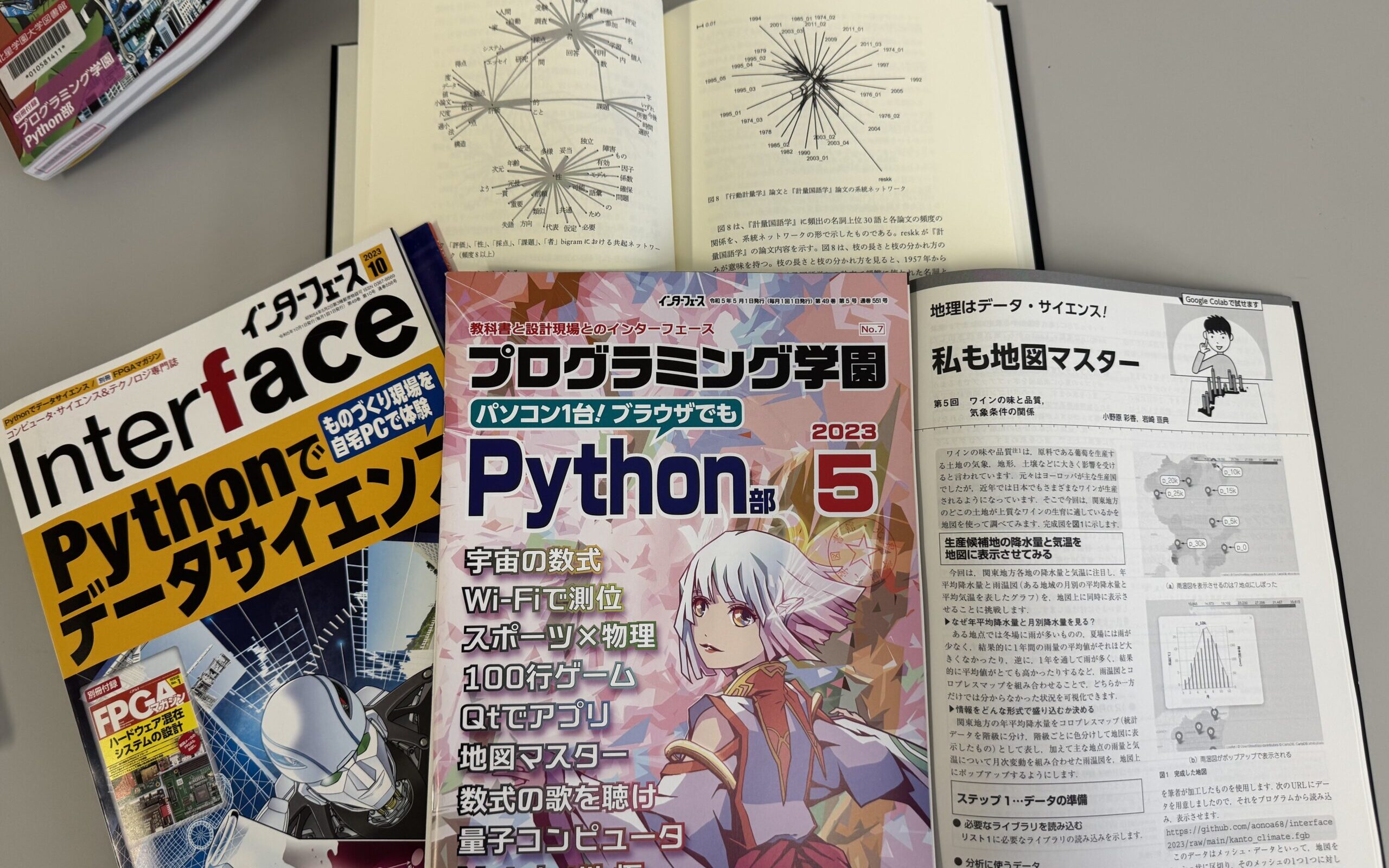『テキストマイニングによる言語研究』と『Interface』の誌面